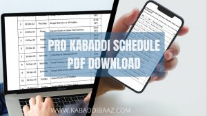 pro kabaddi schedule pdf download